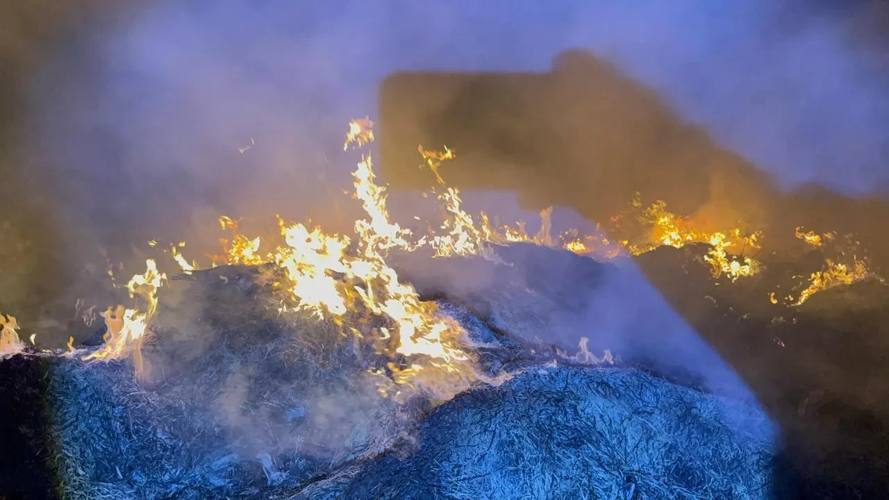 Afyonkarahisar'da Eber Gölü kamış deposunda yangın çıktı