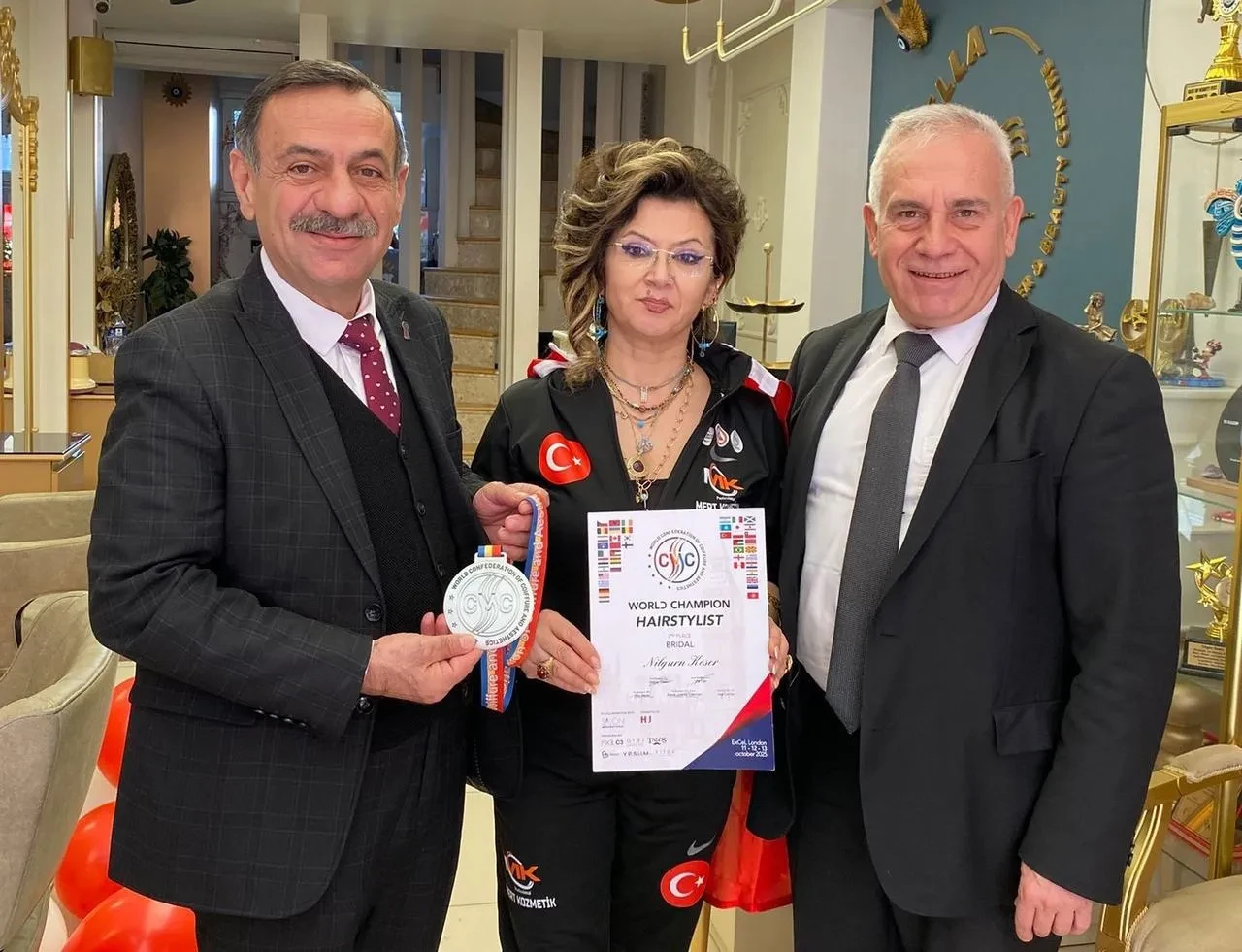 Acıpayamlı kuaför Nilgün Keser İngiltere’de dünya ikincisi oldu