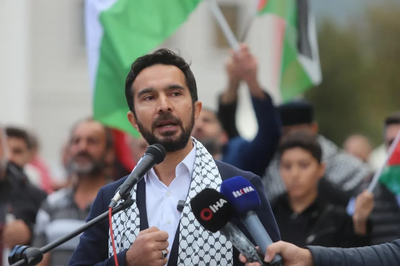 Bursa'da Aksa Tufanı yıldönümünde Filistin'e destek yürüyüşü düzenlendi