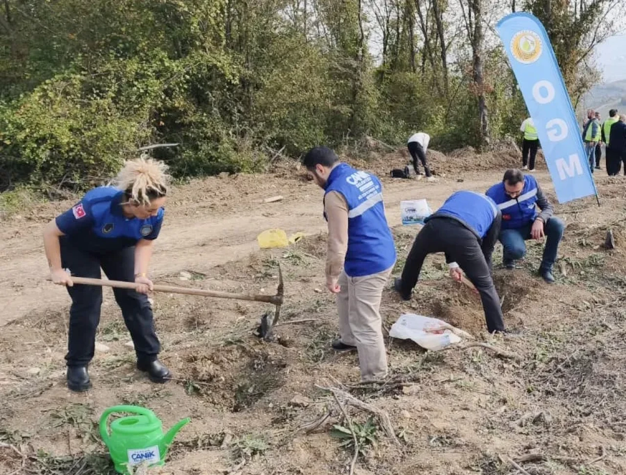 Samsun'un Canik ilçesinde 11 Kasım Milli Ağaçlandırma Günü'nde fidan dikim etkinliği düzenlendi