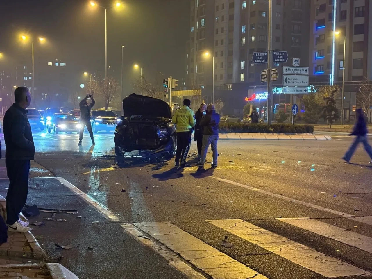 Kayseri'de 2 otomobilin karıştığı kazada yaralanan olmadı