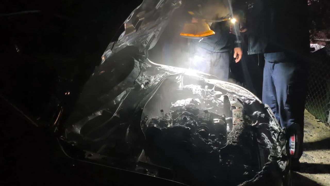 Antalya'da park halindeki araç çıkan yangında tamamen yandı