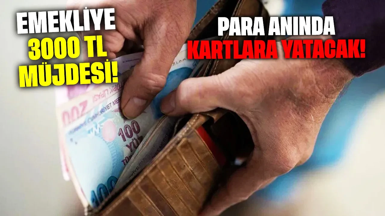 Emekliye 3000 TL müjdesi: Para anında kartlara yatacak