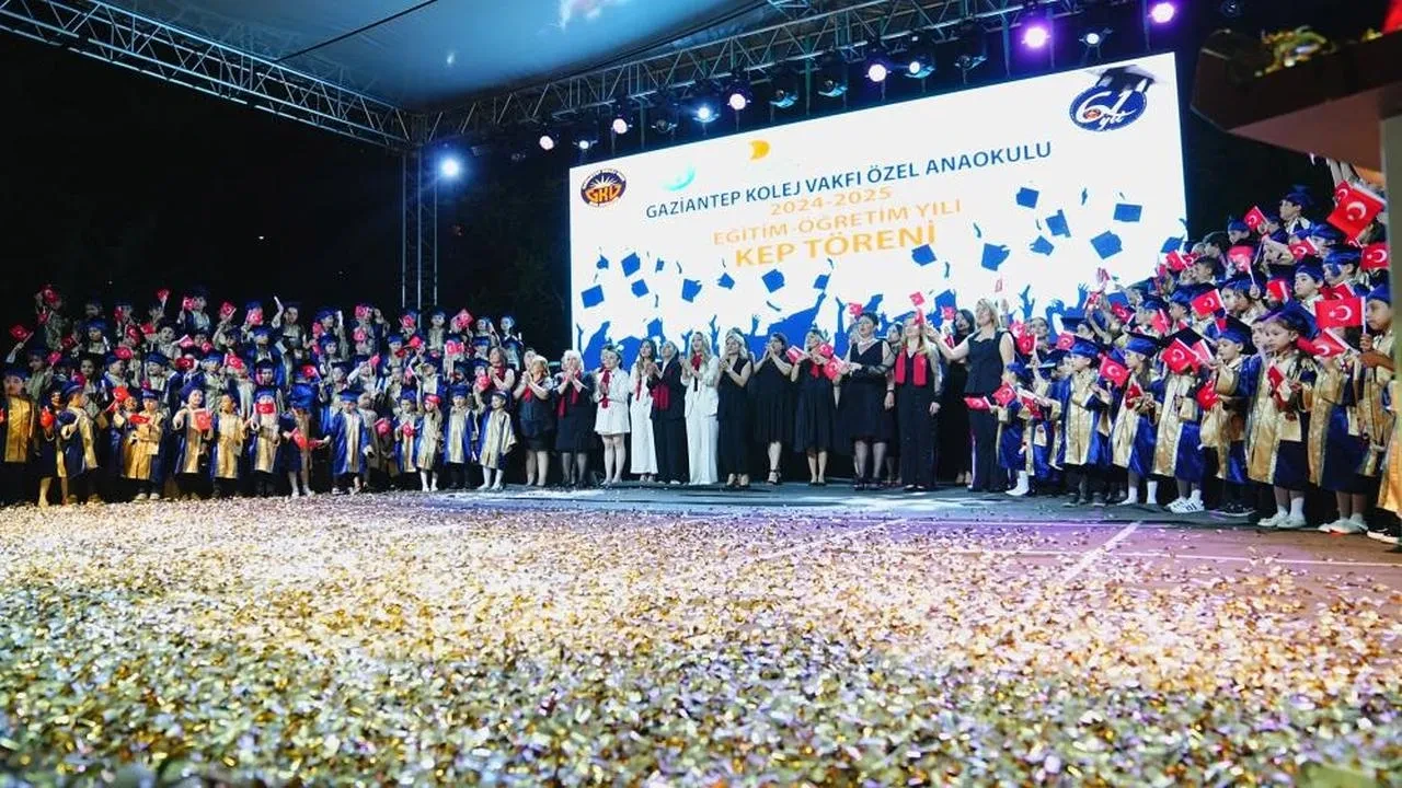 Gaziantep Kolej Vakfı Anaokulu öğrencileri mezuniyet coşkusu yaşadı
