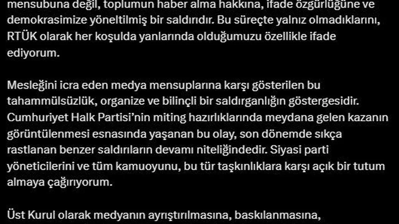 RTÜK Başkanı Şahin'den İHA ekibine destek: "Geçmiş olsun" mesajı
