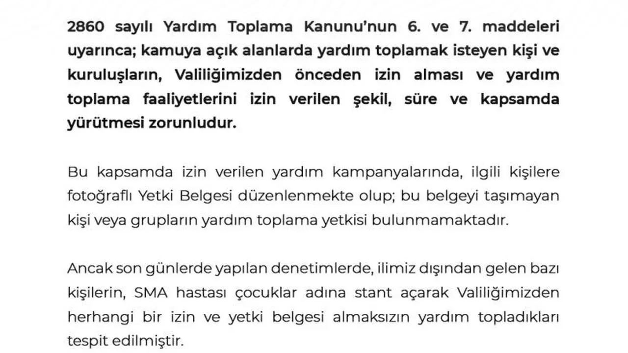 Niğde Valiliği'nden kritik uyarı! İzinsiz yardım toplayanlar yasal işlemle yüzleşecek