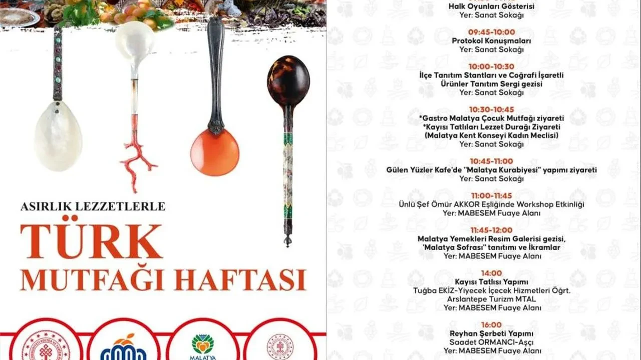 Malatya'da Türk Mutfağı Haftası lezzet şöleni başlıyor