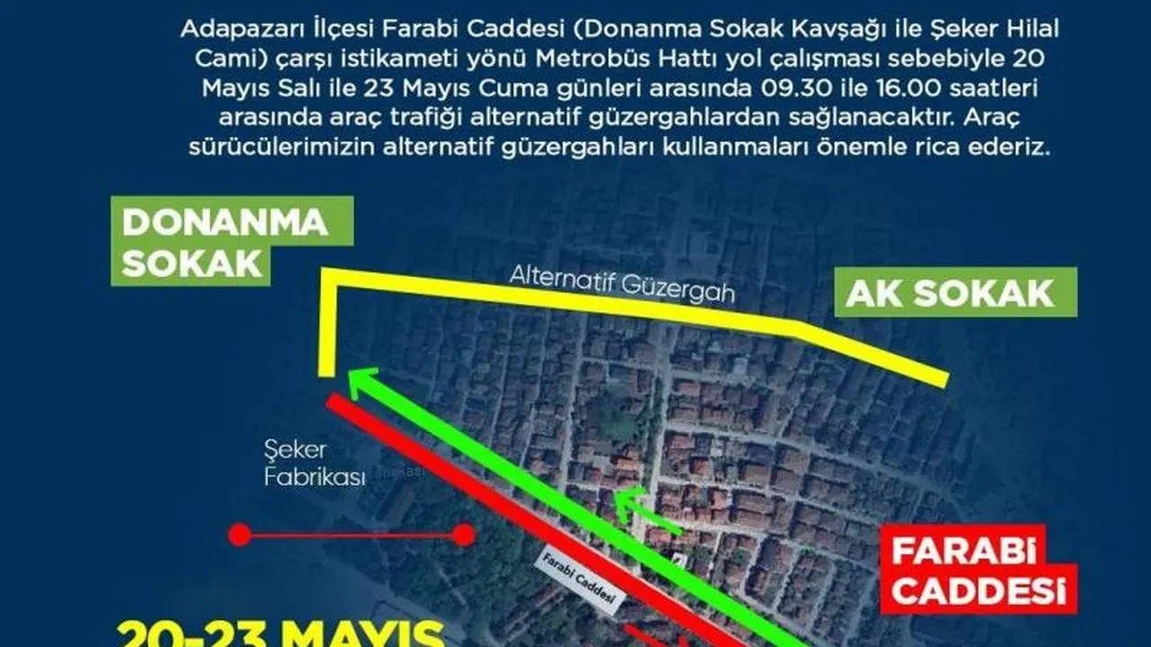 Dikkat! Farabi Caddesi geçici olarak trafiğe kapatılıyor: Alternatif güzergahlar neler?