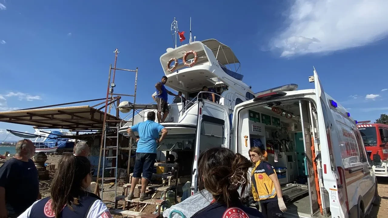 Ayvalık sahilinde lüks yat bakımında korkunç kaza yaşandı