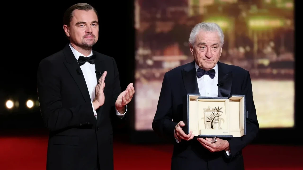 Robert De Niro, Cannes'da Onursal Altın Palmiye Ödülü'nü DiCaprio'dan aldı! Duygulu konuşması geceye damga vurdu