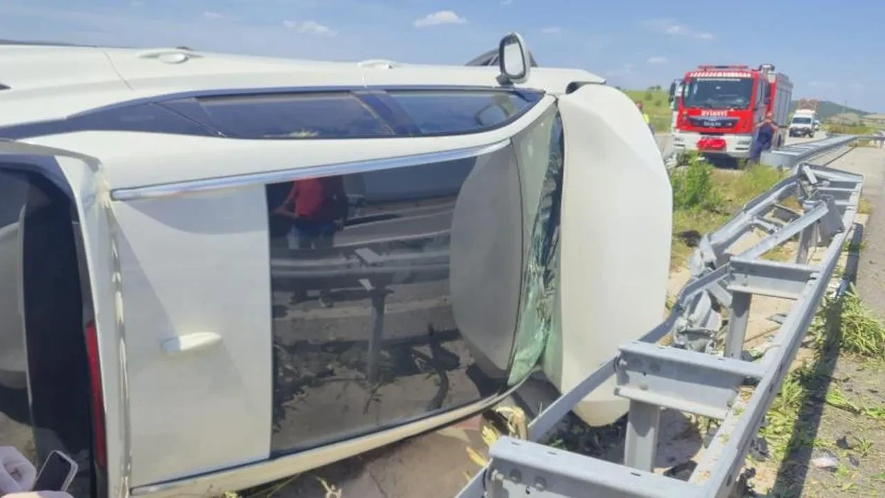 Susurluk'ta kontrolden çıkan cip takla attı