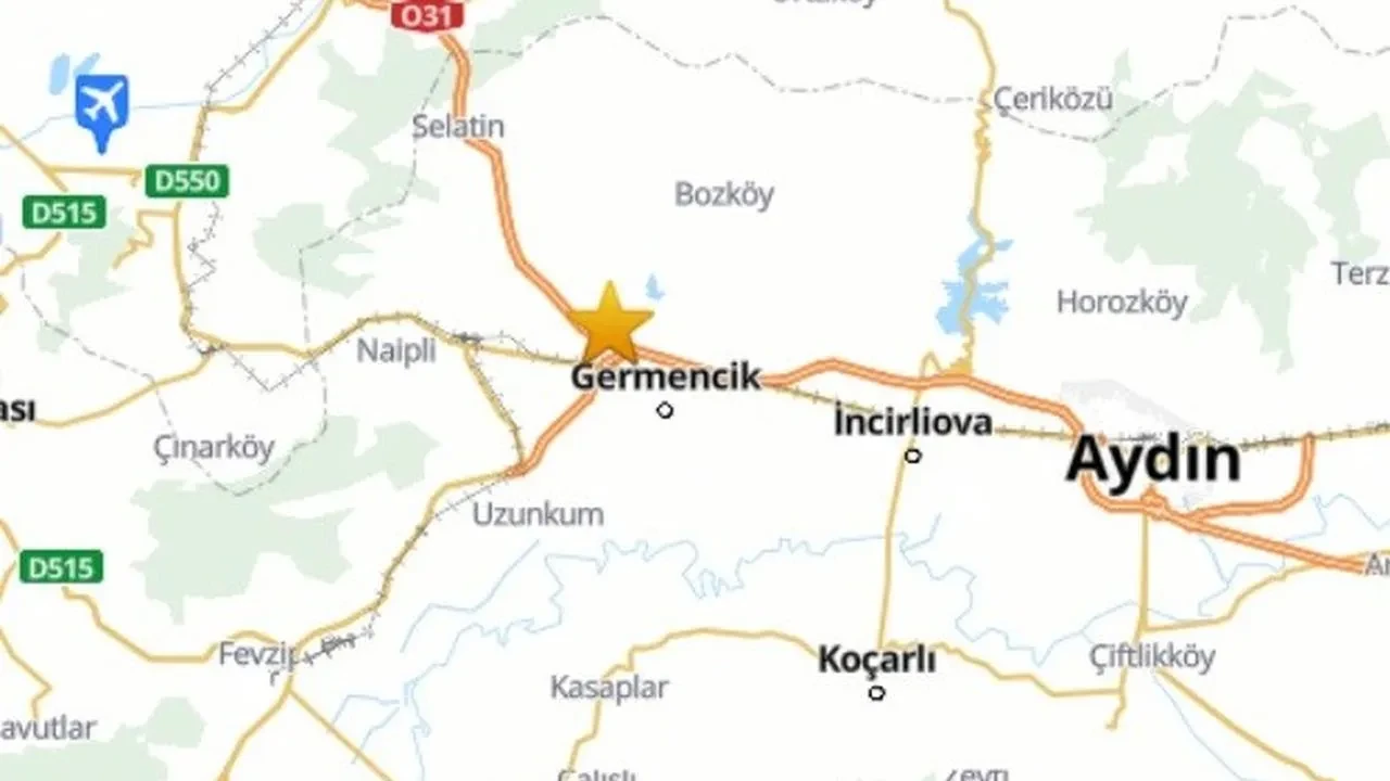 Aydın'ın Germencik ilçesinde 3.8 büyüklüğünde deprem