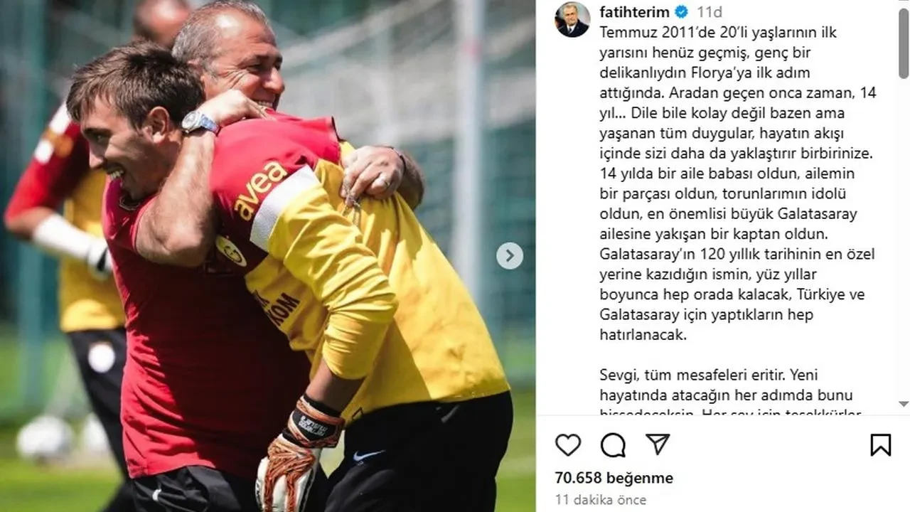 Fatih Terim Galatasaraylı Muslera için duygularını paylaştı
