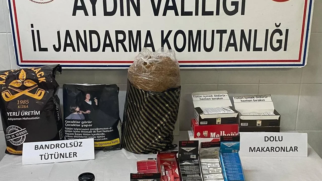 Didim jandarması kaçak tütün imalathanesini ortaya çıkardı
