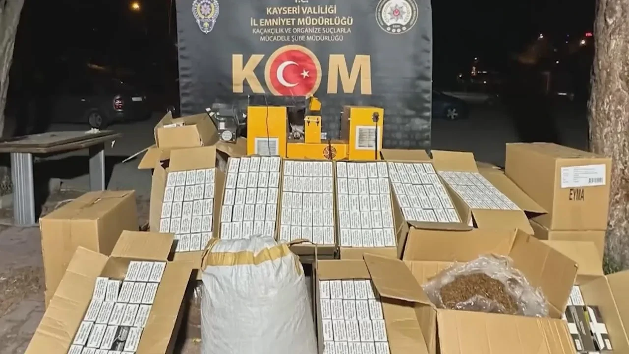 Kayseride 105 kilo kaçak tütün ve makaron yakalandı