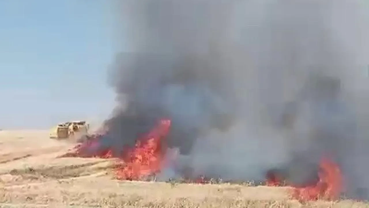 Adıyaman Gölbaşında buğday tarlası alev aldı