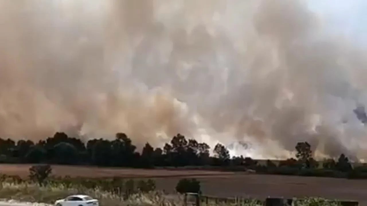 Tekirdağ Saray ilçesinde yüz dönüm tarla yandı