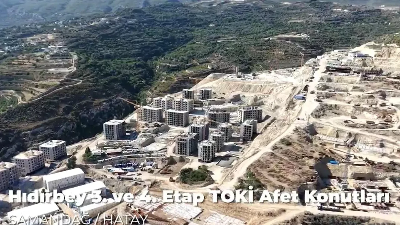 Samandağ Hıdırbey TOKİ konutları hızla yükseliyor