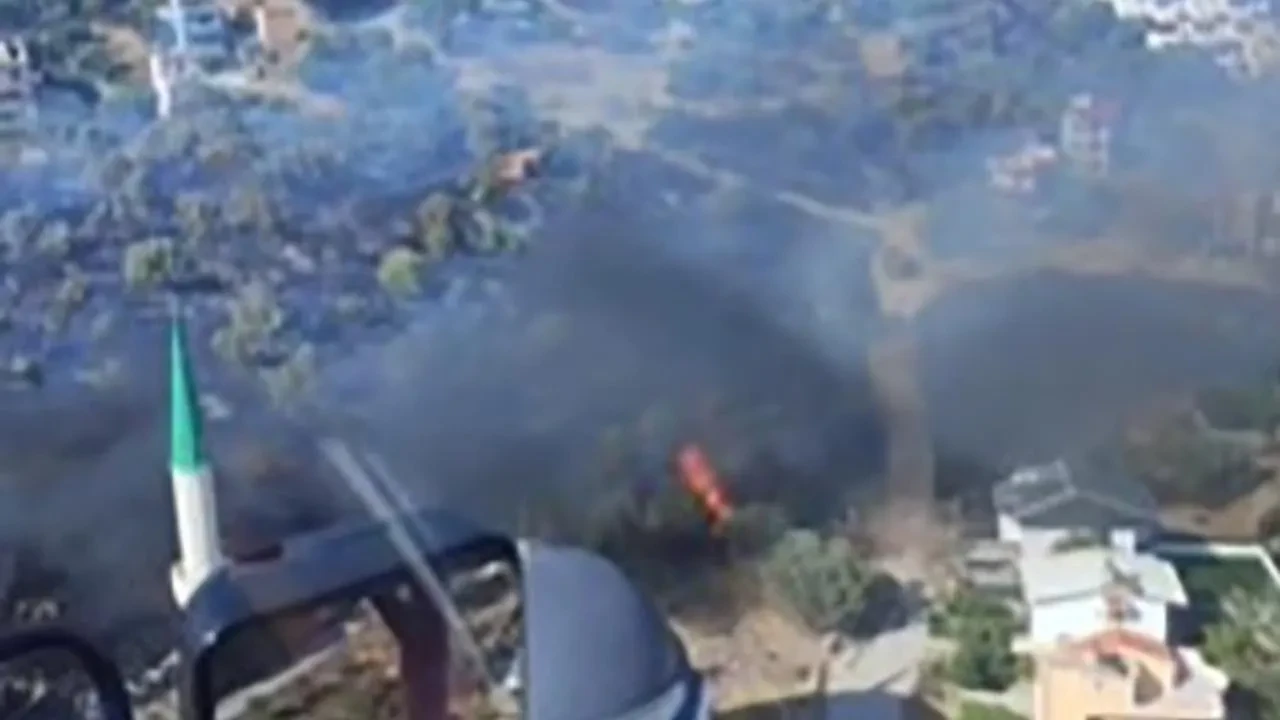 İzmir Dikili ve Narlıdere yangınlarına hava desteği başladı