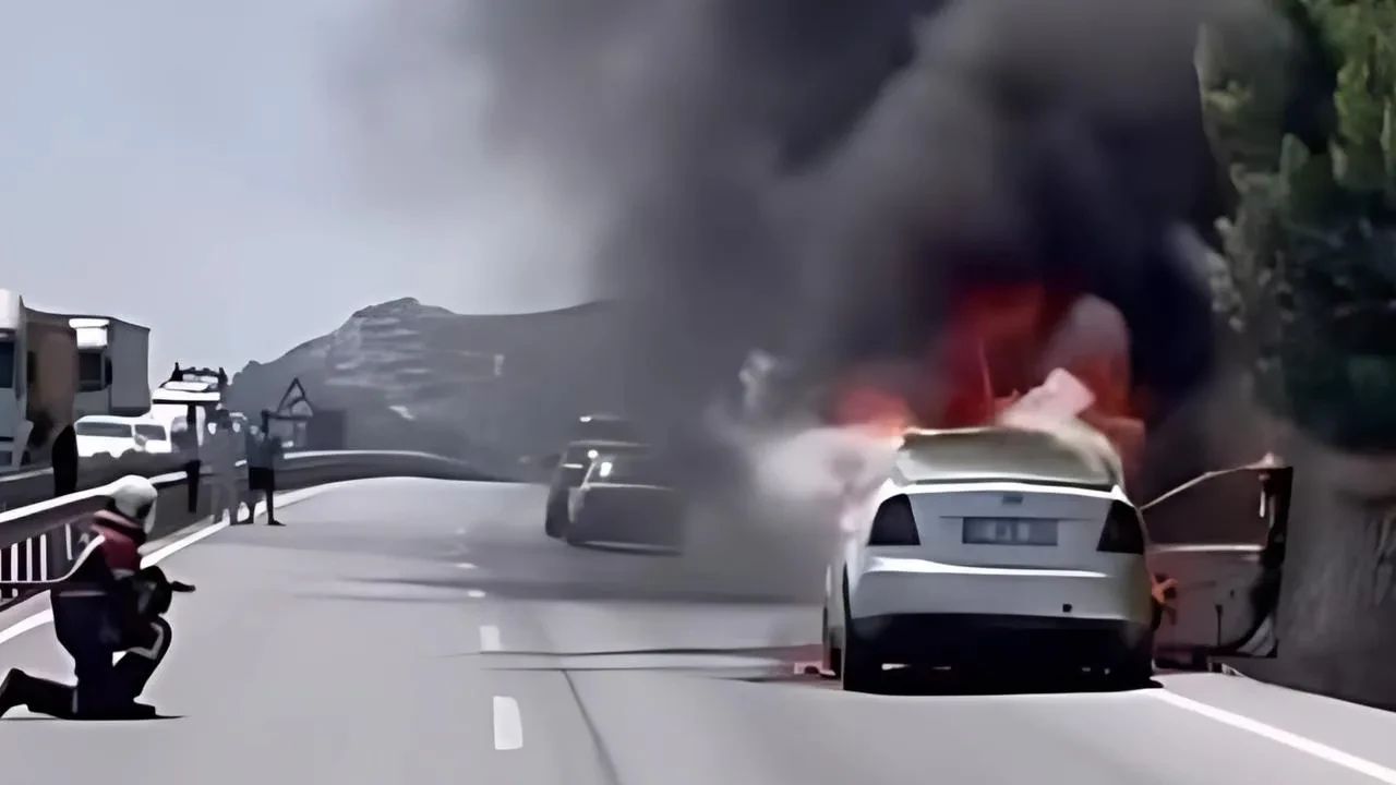 Söke Argavlı Mahallesinde seyir halindeki araç yandı