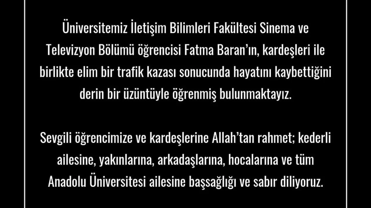 Anadolu Üniversitesi Rektörü kazada ölen öğrencisini andı