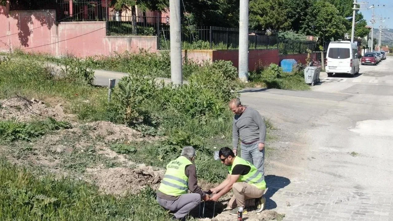 İnönü Belediyesi modern aydınlatma direkleriyle ilçeyi yeniliyor