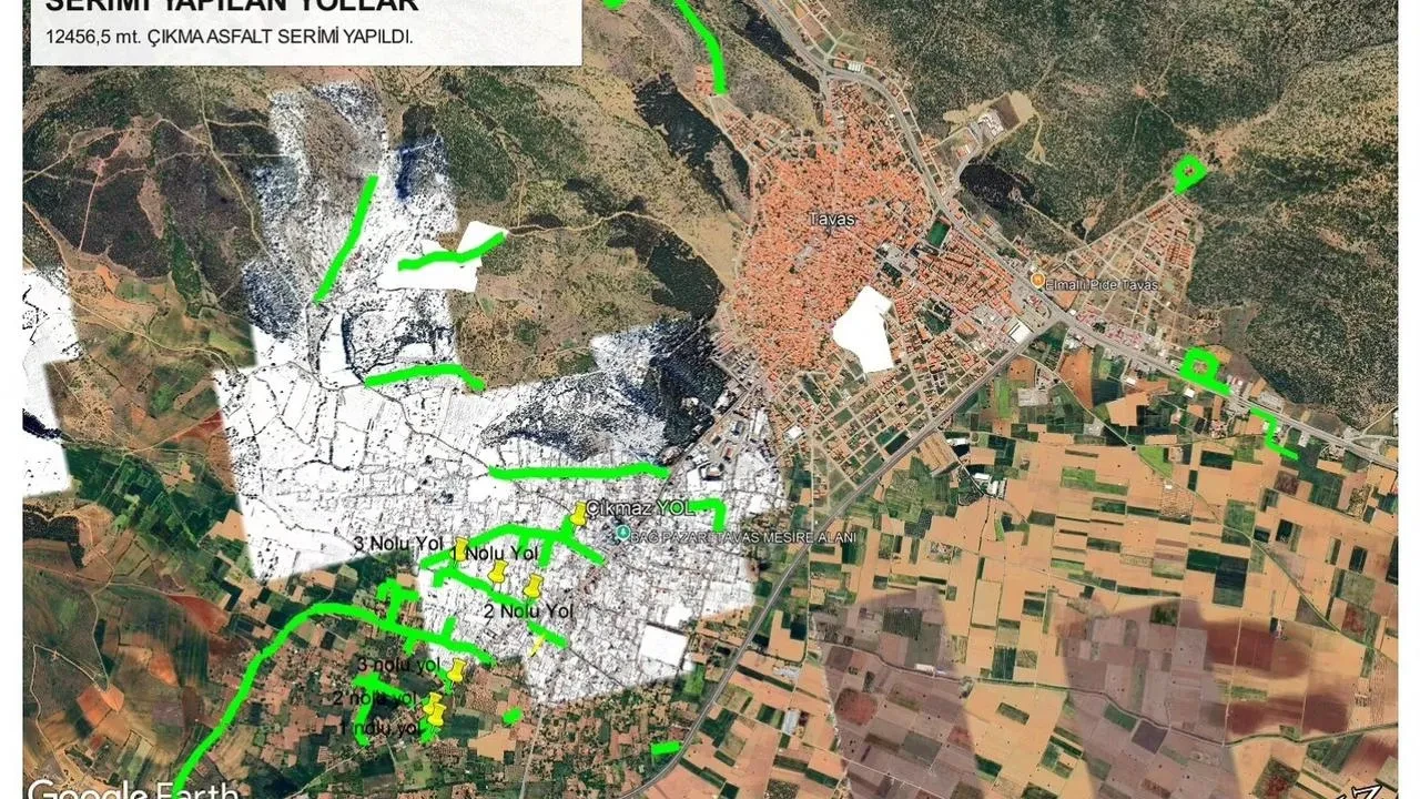 Tavas Belediyesi kırsal yolları geri dönüşümle yeniledi
