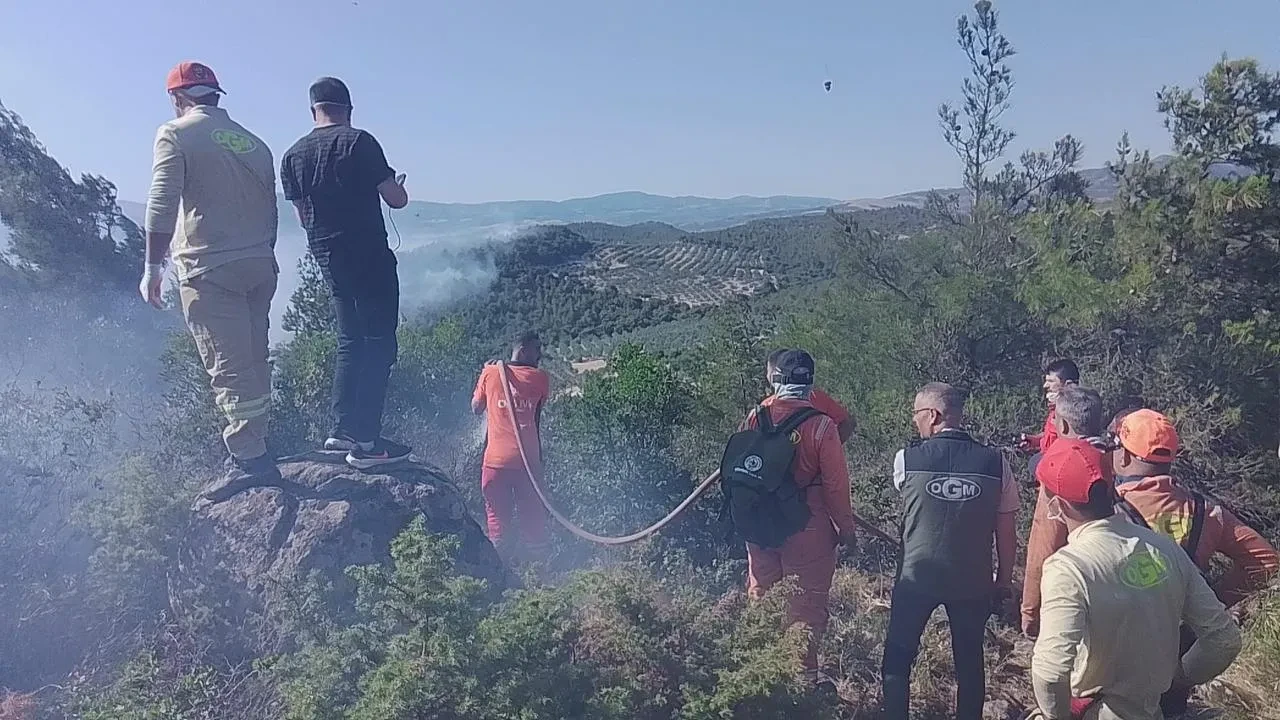 Kırkağaç ve Gelenbe arasındaki orman yangını söndürüldü