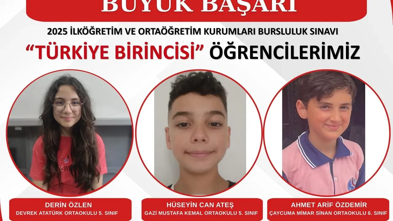 Zonguldaklı üç öğrenci bursluluk sınavında Türkiye şampiyonu oldu