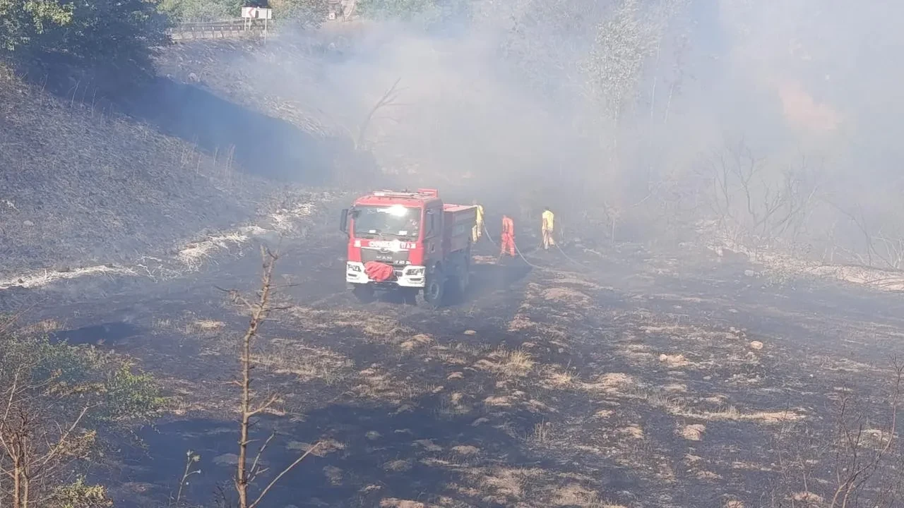 Çanakkale Çan Şerbetli köyünde tarım arazisi yandı