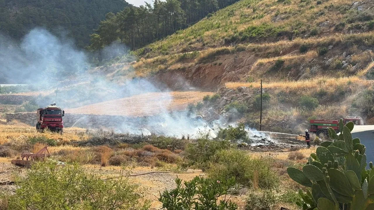 Bozyazı'da çıkan yangın itfaiye ekipleri tarafından ormana sıçramadan söndürüldü