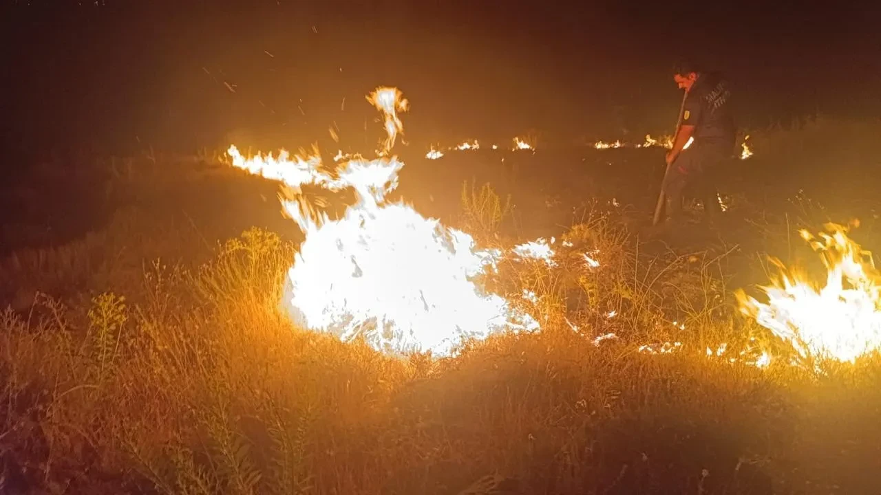 Malatya'nın Kale ilçesinde çıkan bahçe yangını itfaiye ekipleri tarafından söndürüldü