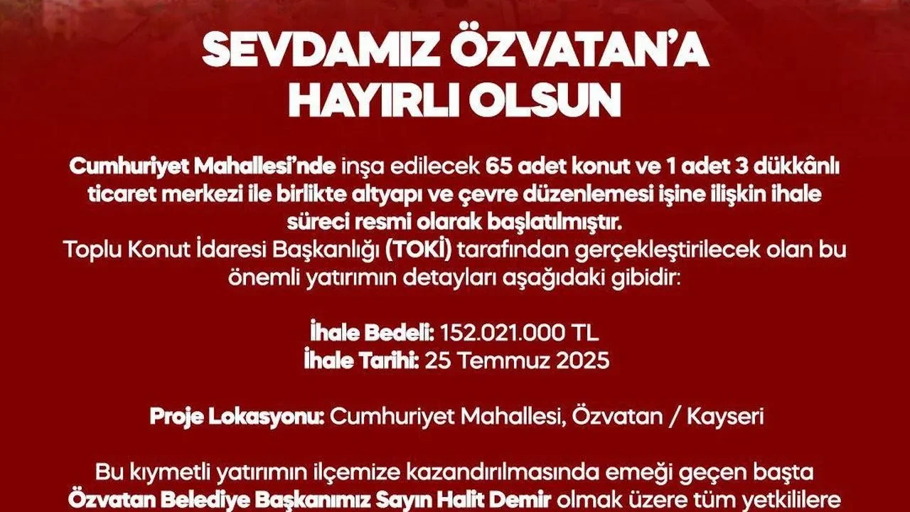 MHP'li Baki Ersoy Özvatan'a TOKİ projesi müjdesini verdi
