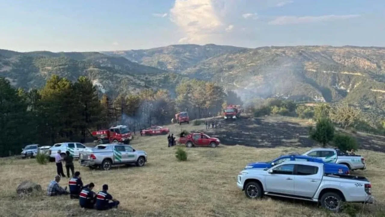 Beypazarı’nda 15 dönüm tarım arazisi itfaiye ekipleri tarafından söndürüldü
