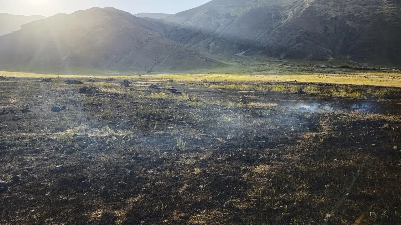 Iğdır’ın Karagüney Köyünde Tarım Arazisinde Yangın Çıktı Ve Söndürüldü