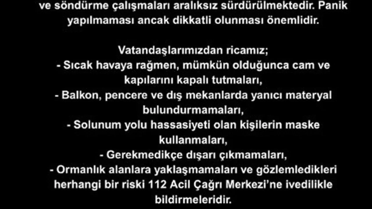 Bursa Büyükşehir Belediyesi Yangın Uyarısında Bulundu