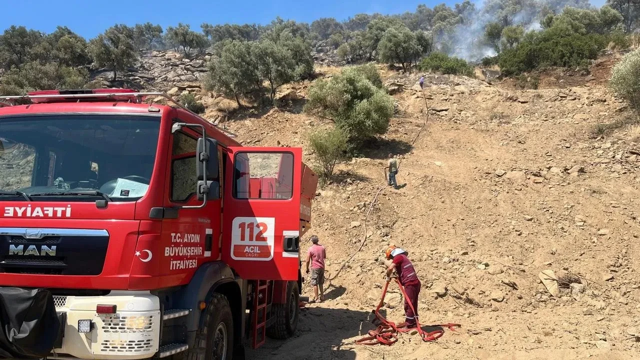 Bozdoğan ve Aydın ekipleri çiftlik yangınını söndürdü