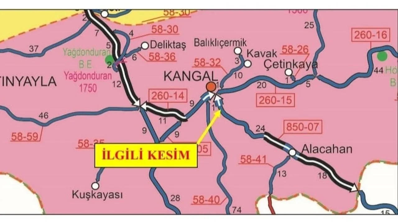 Sivas'ın Kangal ilçesinde ÇEDAŞ'a ait yüksek gerilim kablosu koptu