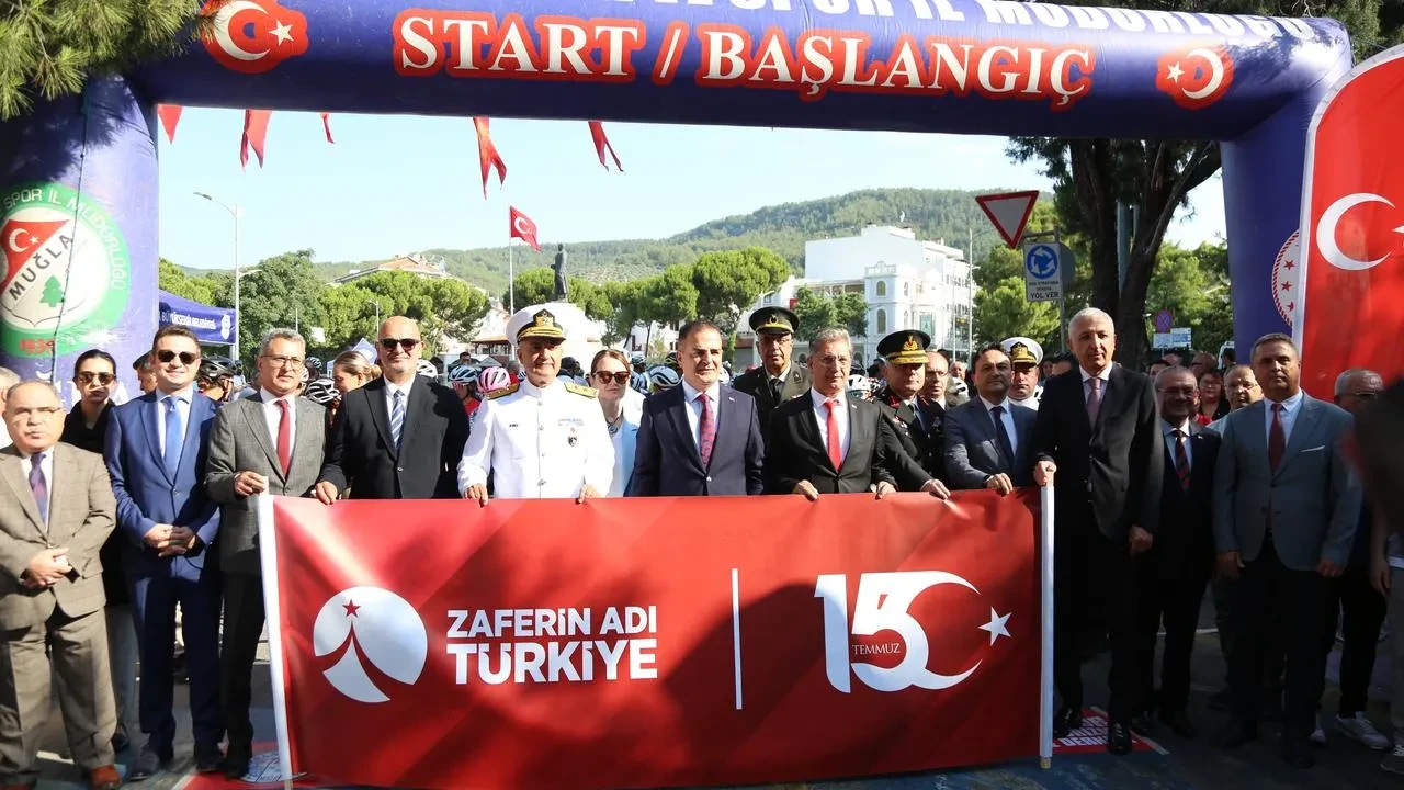 Muğla'da 15 Temmuz anma bisiklet yarışı Mustafa Tekin'in birinciliğiyle sona erdi