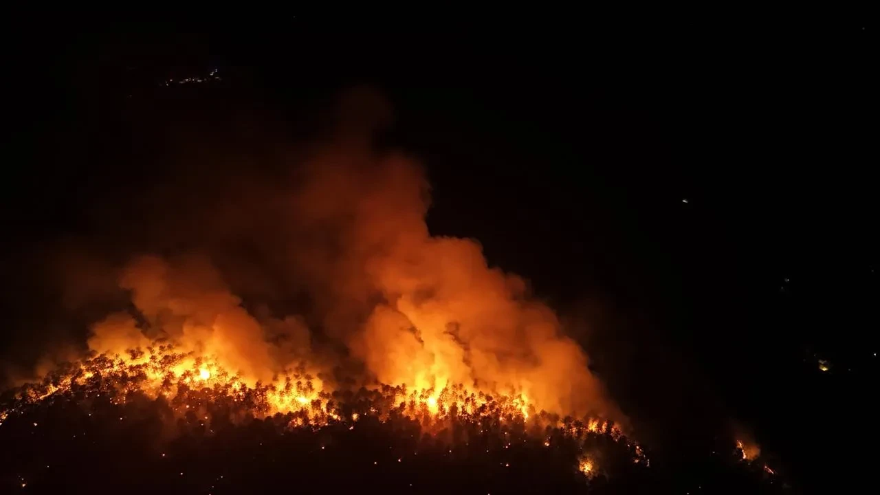 Karabük'te 60 saattir süren orman yangınında köy evleri yandı