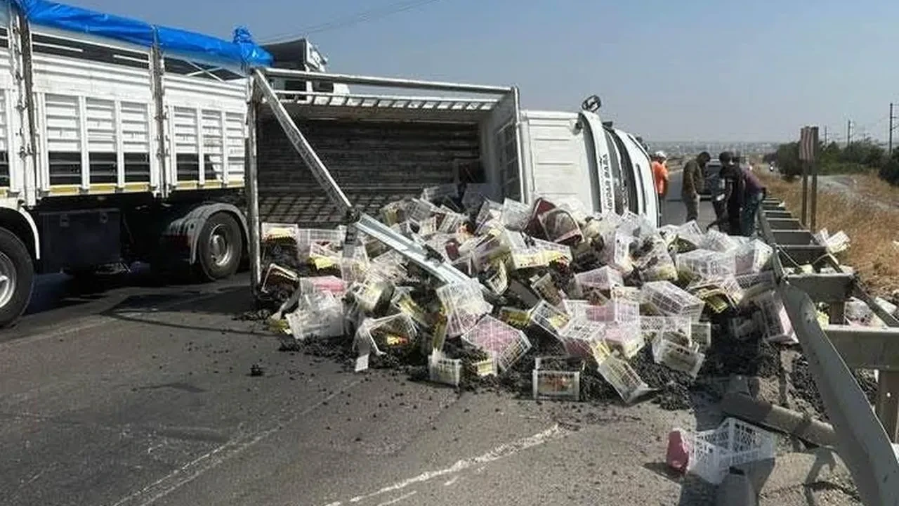 Gaziantep’te Kamyonet Devrildi İki Kişi Yaralandı