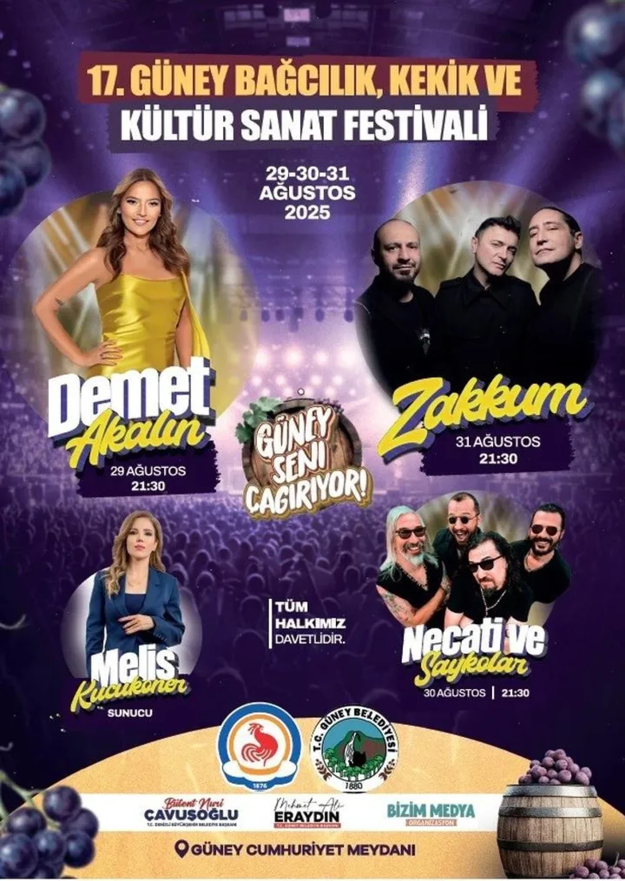 Denizli Güney'de 17. bağcılık ve kültür festivali coşkusu yaşanacak