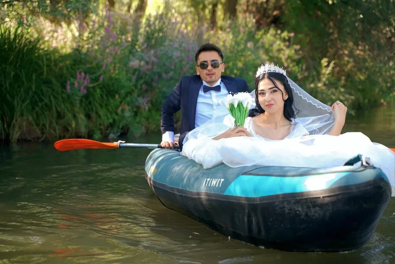 Tomarza'da Cengizhan-Emsal Canıpek çifti Zamantı Irmağı'nda kano keyfi yaptı