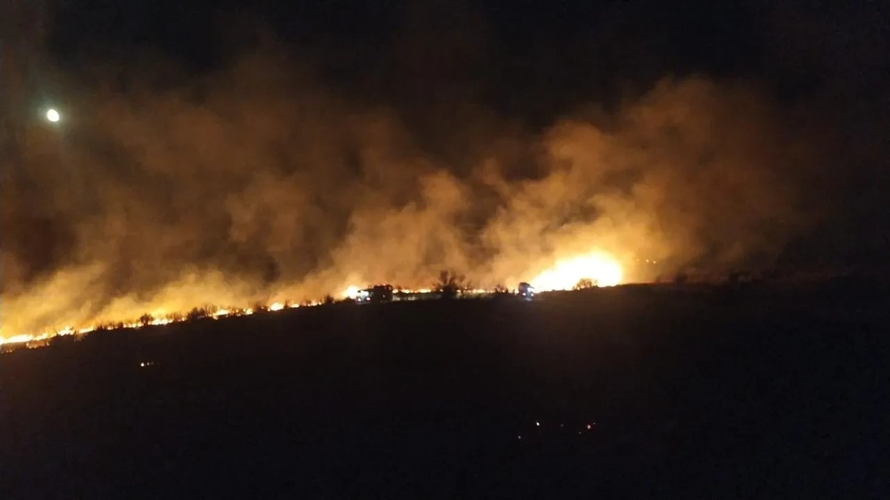 Aliağa'da çıkan otluk yangını itfaiye ekipleri tarafından söndürüldü