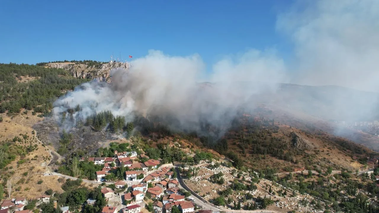 Tokat'ta Gıjgıj Tepesi'nde yangın ağaçlık alana sıçradı