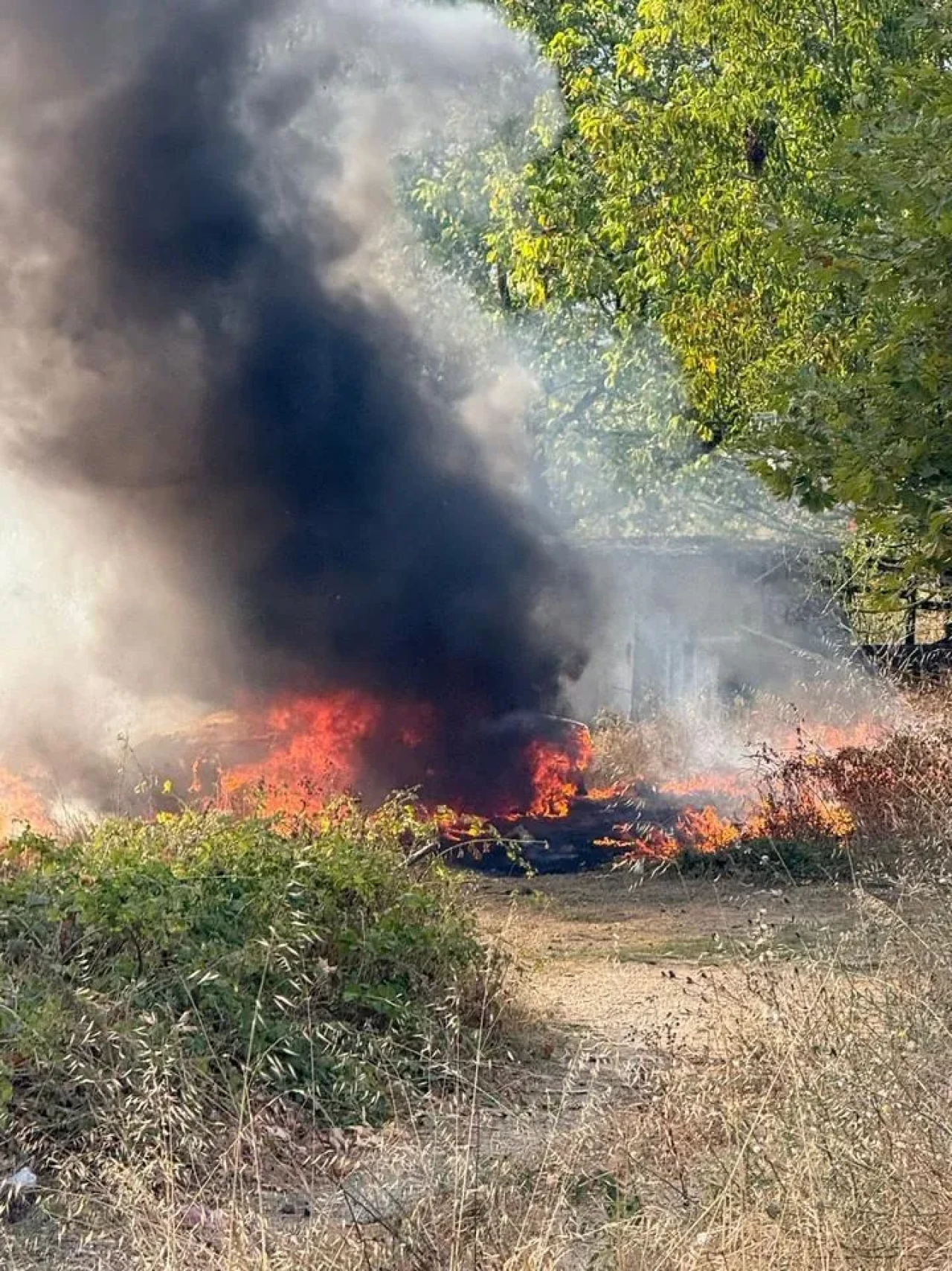 Zonguldak Çaycuma’da otomobil şarampole uçarak alev topuna döndü