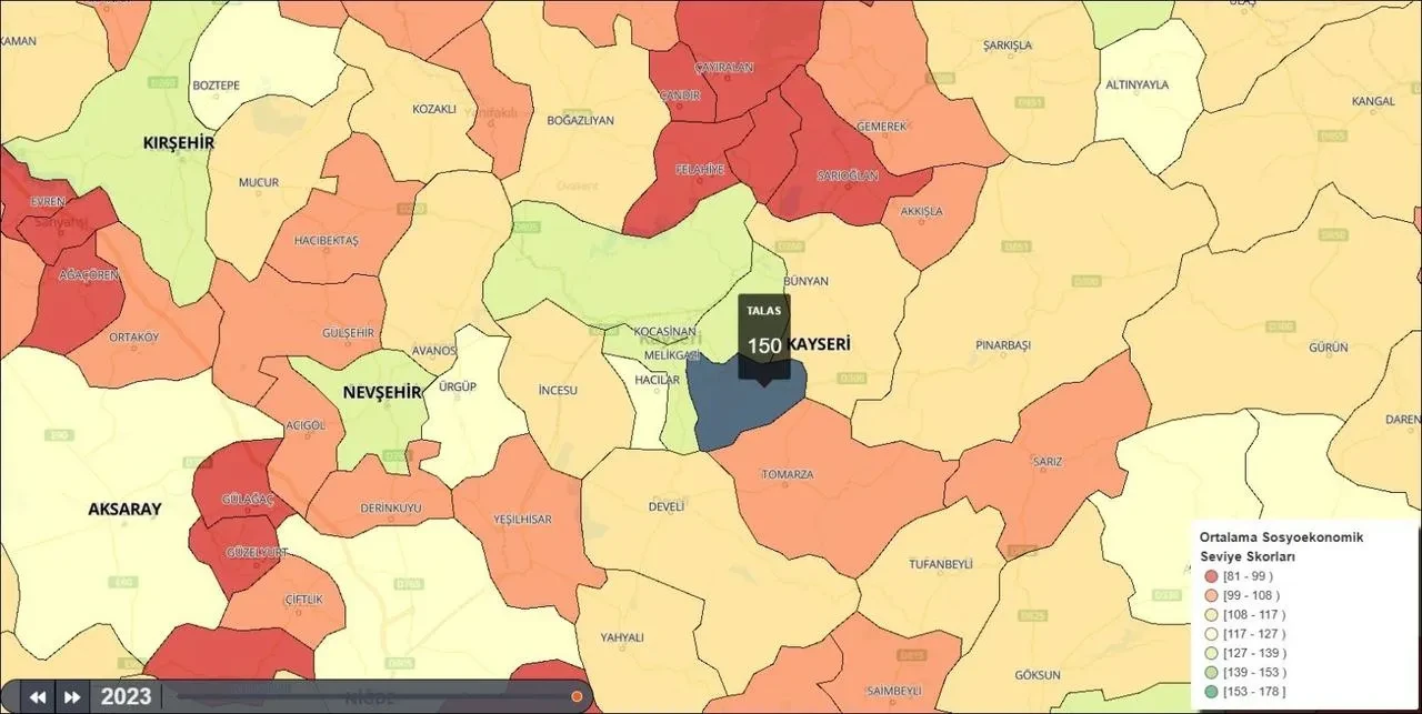 Talas Kayseri'nin sosyoekonomik seviyede zirvedeki ilçesi oldu