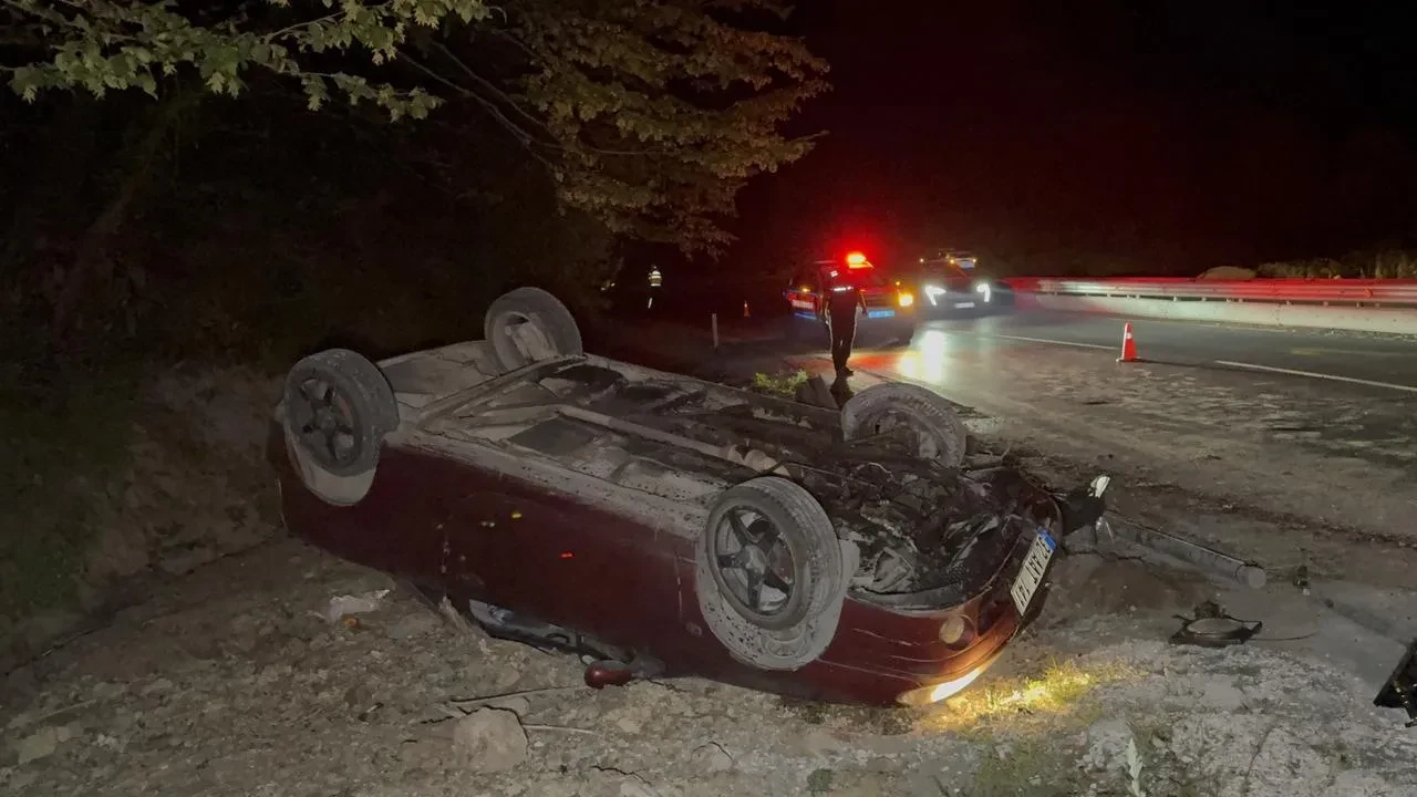 Düzce’de takla atan otomobilde kalbi duran Şenol Özdemir kurtarıldı