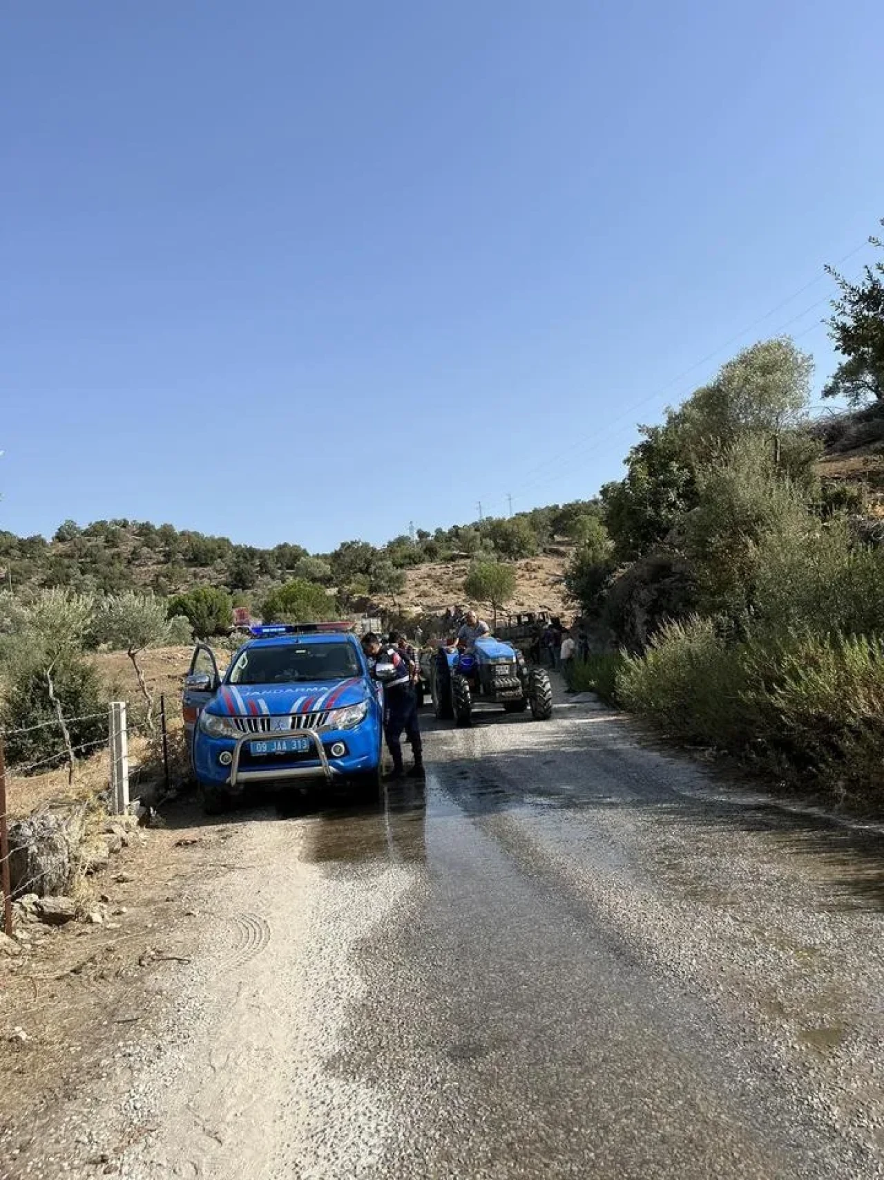 Aydın’da Karpuzlu İlçesi’nde park halindeki kamyon tamamen yandı