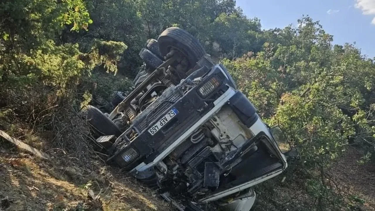 Eskişehir'de beton mikseri şarampole yuvarlandı AFAD ekipleri yaralıyı kurtardı